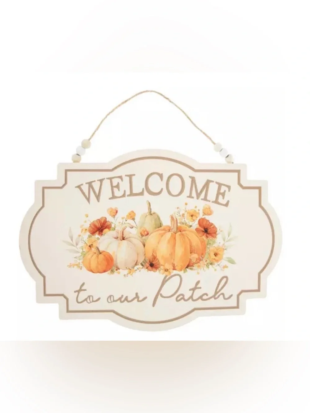 Welcome to Our Patch Hanging Sign - Pumpkin Autumn Decor